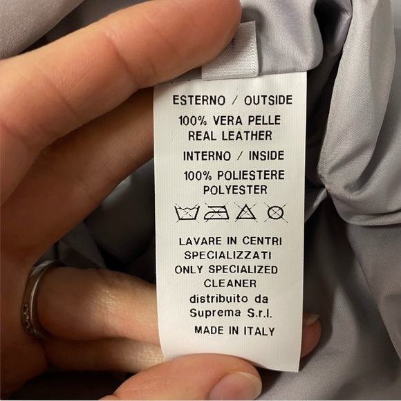 Suprema Laboratorio Creativo Medium Brown Perforated Leather Hooded Jacket Sz M - Picture 14 of 14